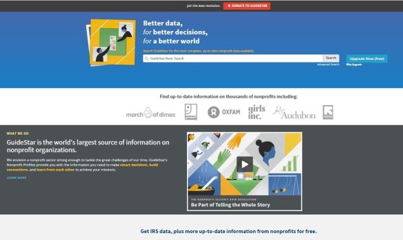 GuideStar home page